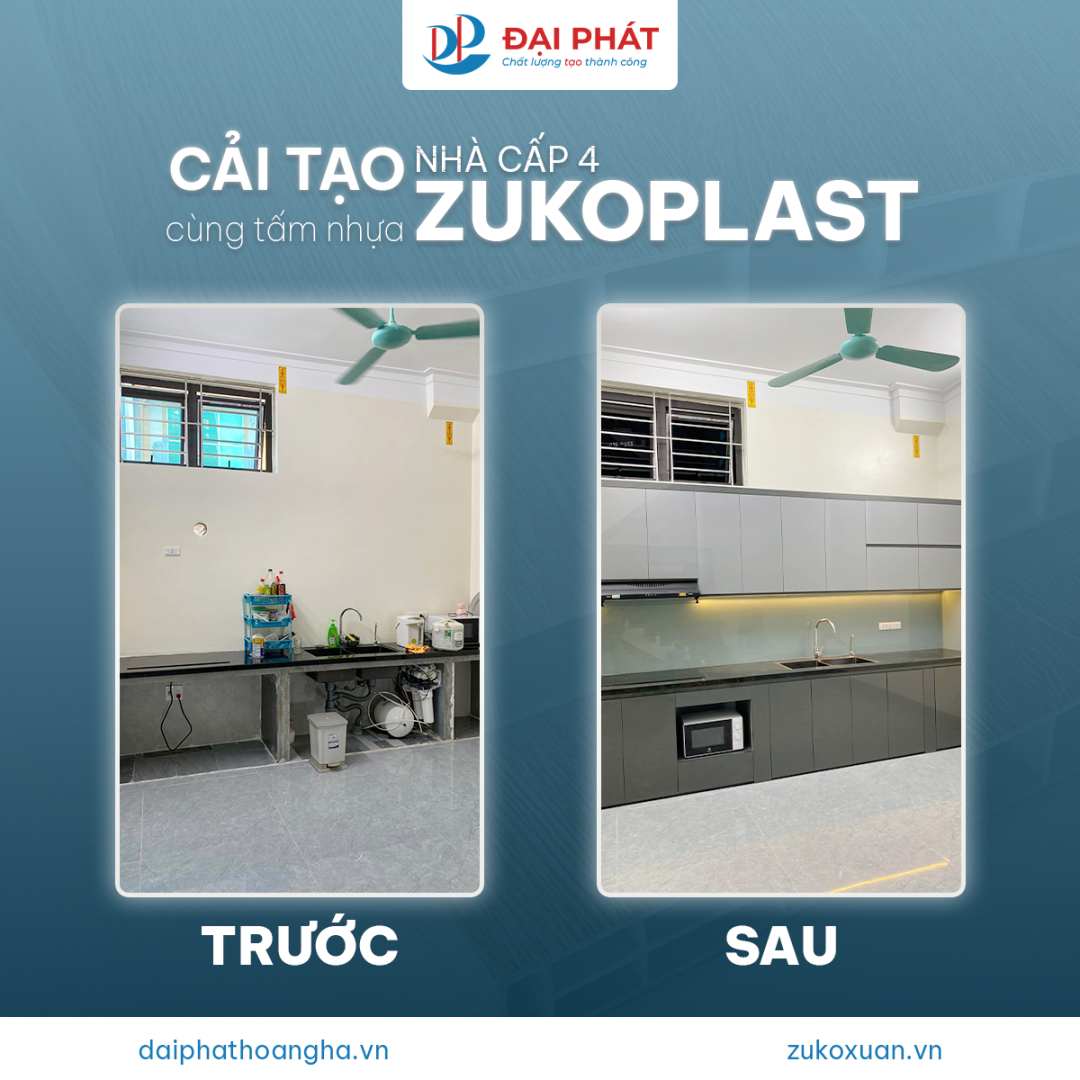 CẢI TẠO NHÀ CẤP 4 CÙNG TẤM NHỰA ZUKOPLAST – NPP HỮU XUÂN