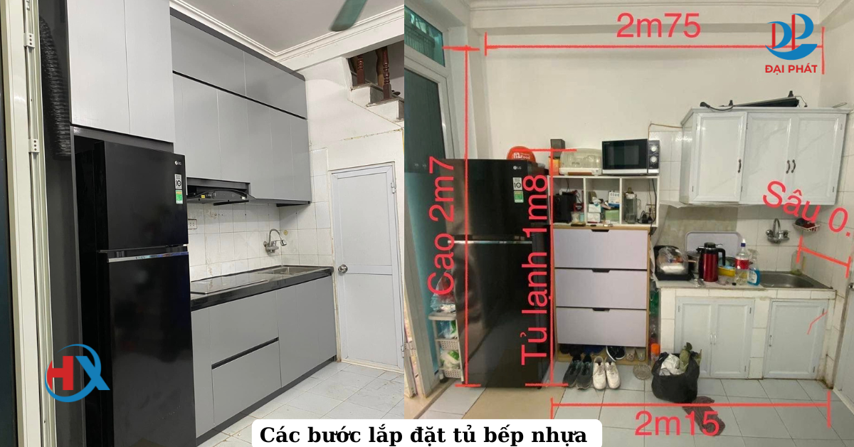 CÁC BƯỚC LẮP ĐẶT TỦ BẾP NHỰA CAO CẤP 2025