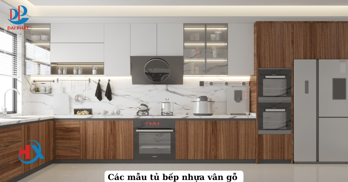 10+ Mẫu Tủ Bếp Nhựa Vân Gỗ Hiện Đại – Xu Hướng 2025