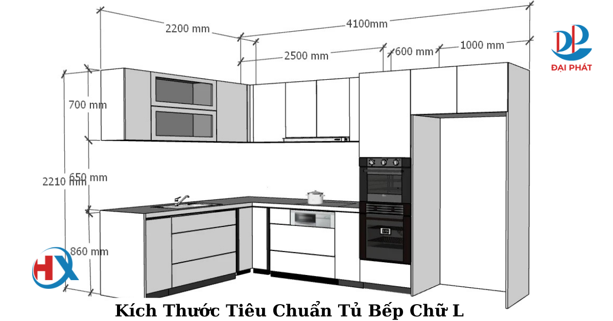 Kích Thước Chuẩn Tủ Bếp Chữ L 2025 – Lựa Chọn Thông Minh Cho Gian Bếp Việt