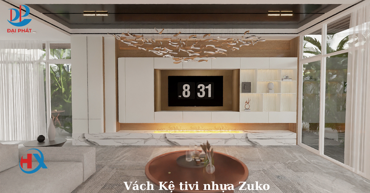 Khám Phá Vách Kệ Tivi Bằng Tấm Nhựa Nội Thất Zuko – Giải Pháp Cho Phòng Khách Sang Trọng 2025